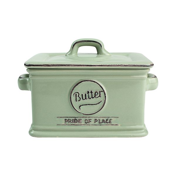 T&G Pride Of Place Butter Dish Old Green
