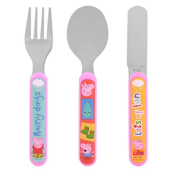 Peppa Pig Perfect Day 3 Piece Metal Cutlery Set