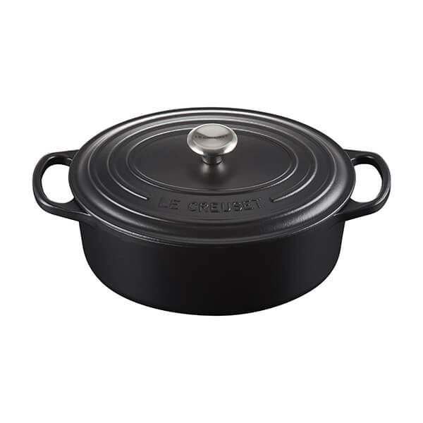 Le Creuset Signature Satin Black Cast Iron 27cm Oval Casserole