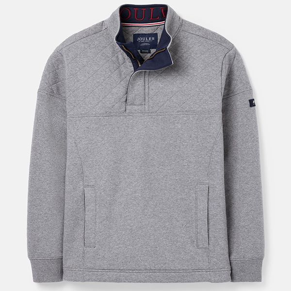 Joules Grey Marl Darrington Quarter Zip Sweatshirt
