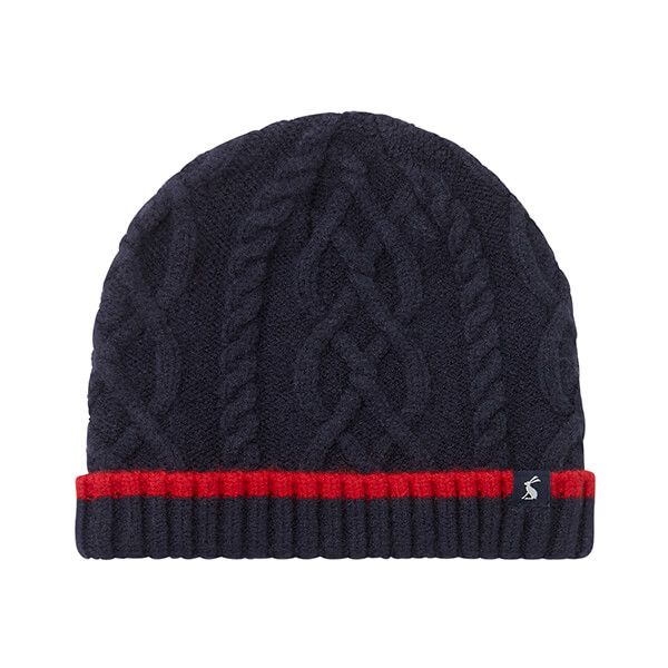 Joules French Navy Frosty Cable Knit Hat