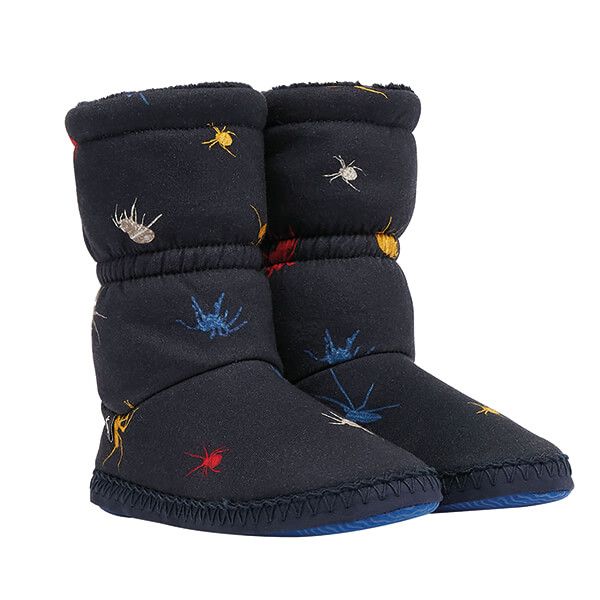 Joules Navy Spiders Padabout Slippersocks