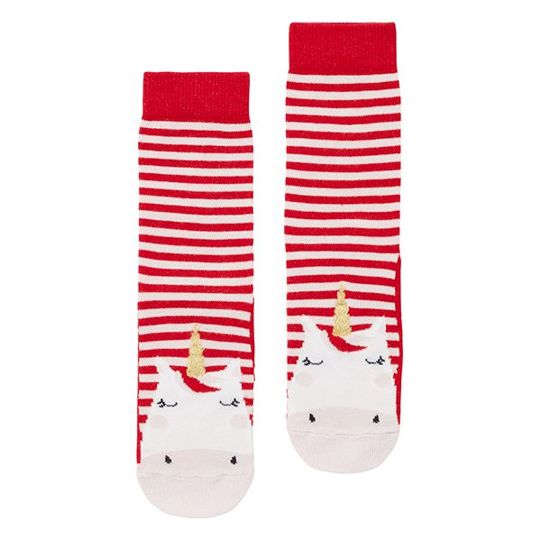 Joules Unicorn Stripe Neat Feet Socks