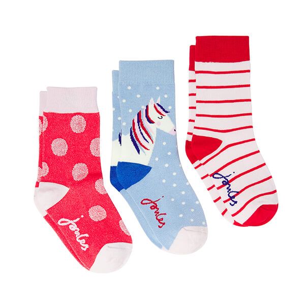 Joules Horse Spot Stripe Pack of 3 Brill Bamboo Socks