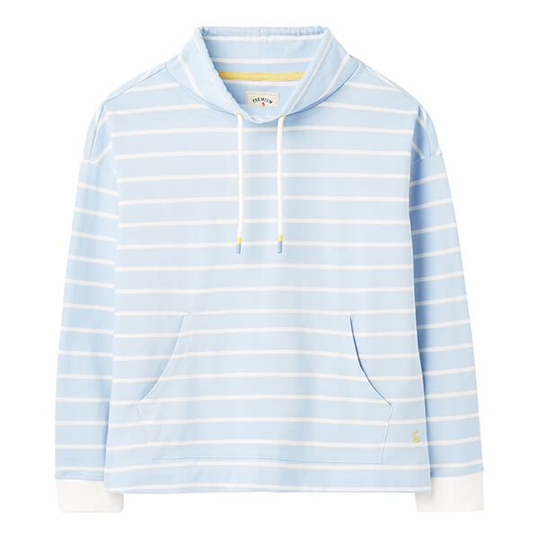 Joules Blue Stripe Harlton Stripe Funnel Neck Sweatshirt