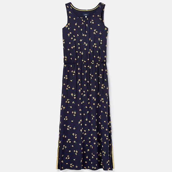 Joules Navy Sunflower Ditsy Julia Sleeveless Maxi Dress