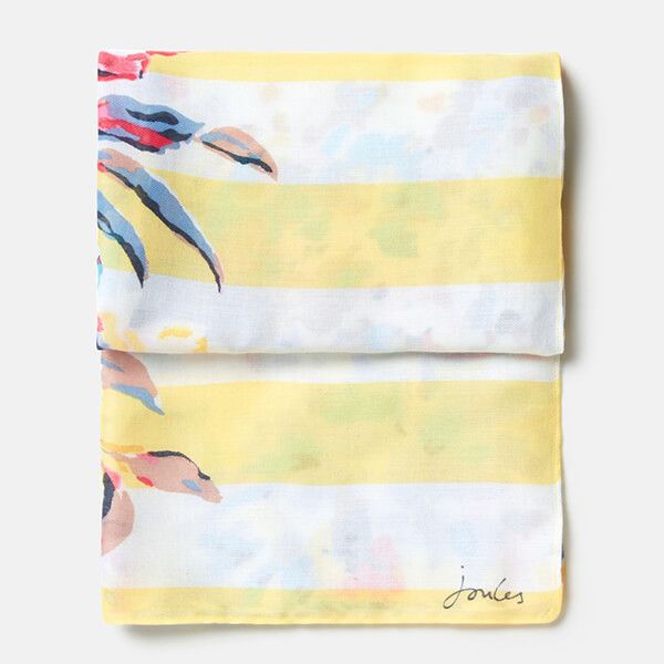 Joules Yellow Floral River Lightweight Woven Rectangle Printed Scarf