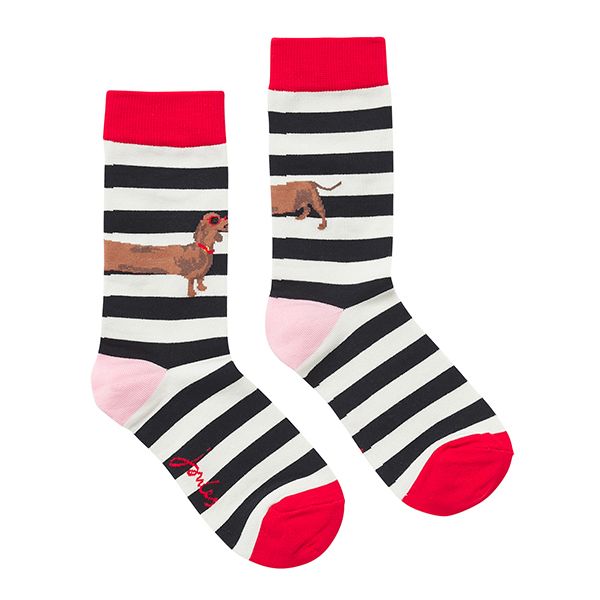 Joules Cream Dog Excellent Everyday Single Eco Vero Socks Size 4-8