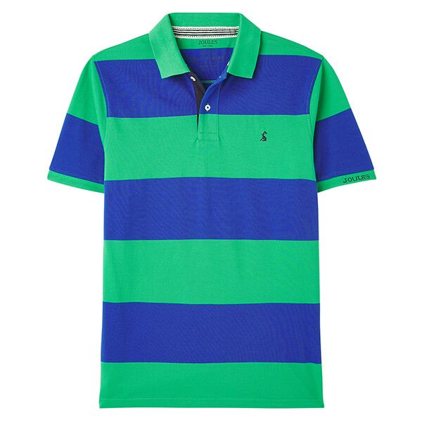 Joules Green Blue Stripe Filbert Polo Shirt