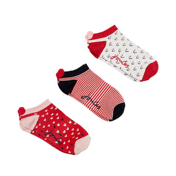 Joules Red Hearts Rilla Socks Size 4-8