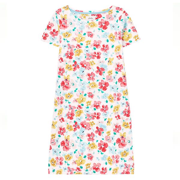 Joules Riviera Print Jersey Dress with Short Sleeves