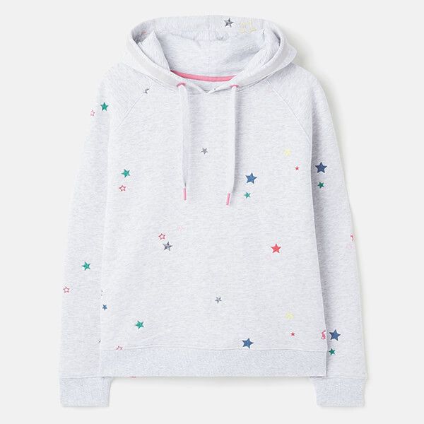Joules Star Embroidery Rowley Embroidered Star Hooded Sweatshirt