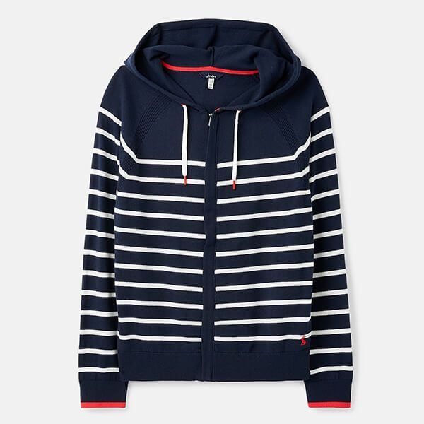 Joules French Navy Witham Stripe Hooded Sweatshirt