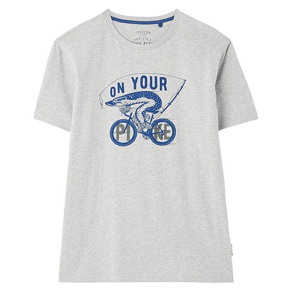 Joules Grey Marl Flynn Graphic T-Shirt