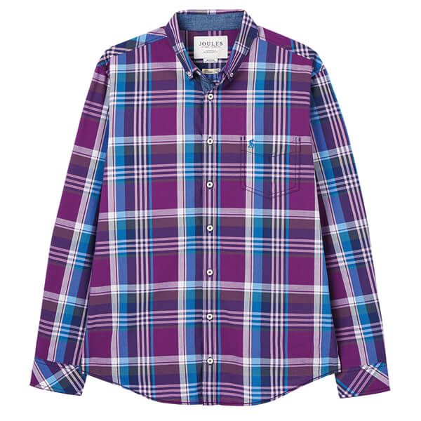 Joules Purple Check Abbott Classic Fit Poplin Shirt