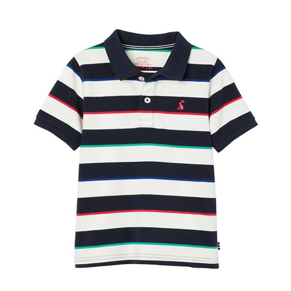 Joules Kids Filbert Navy Stripe Stripe Polo Shirt