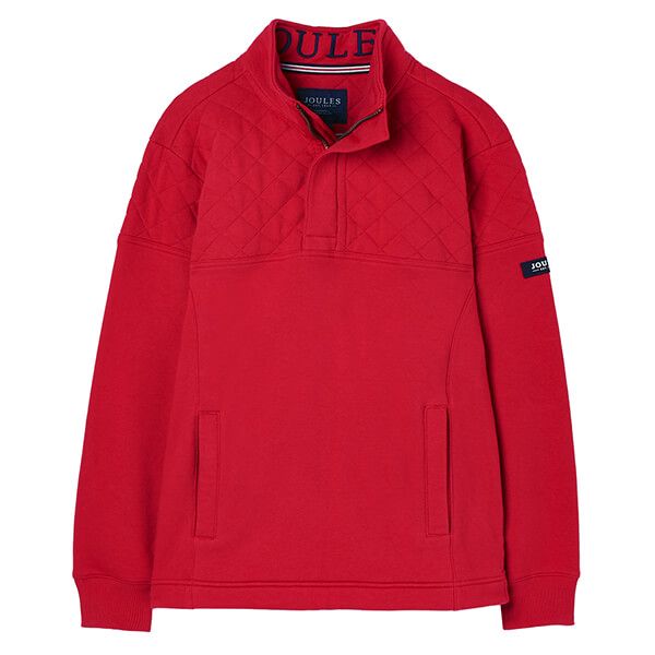 Joules Chilli Red Darrington Quarter Zip Sweatshirt