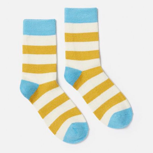 Joules Antique Gold Striped Bed Socks