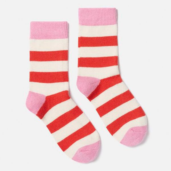 Joules Red Striped Bed Socks