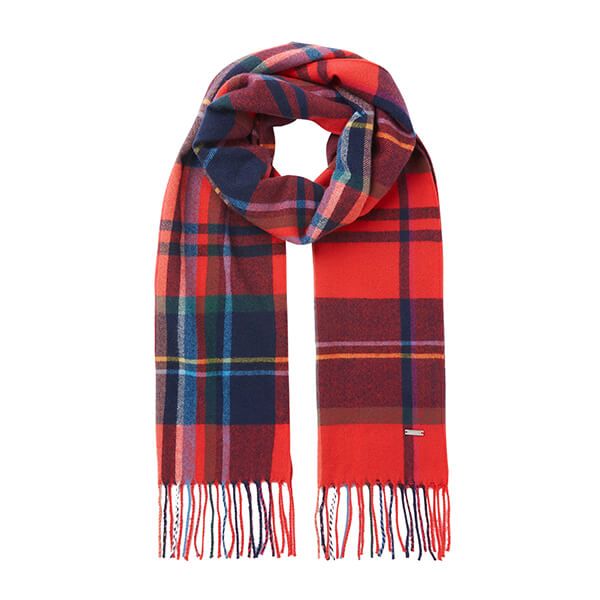 Joules Red Check Bracken Check Warm Handle Scarf