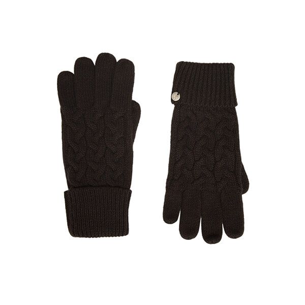 Joules Black Elena Cable Knit Glove