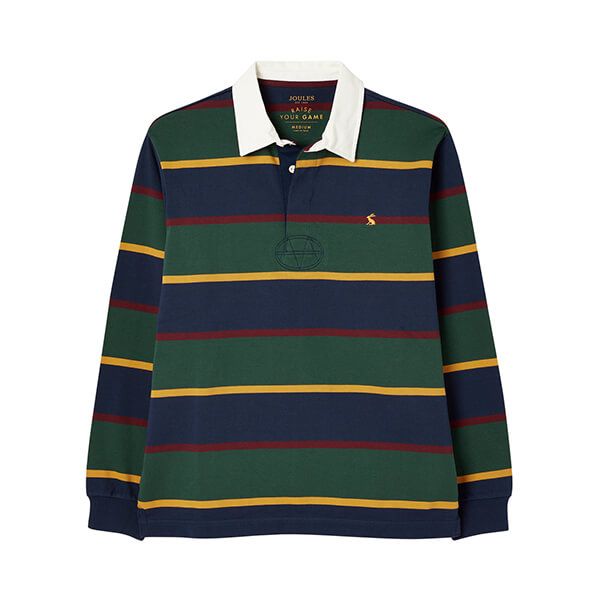 Joules Green Multi Stripe Onside Rugby Shirt