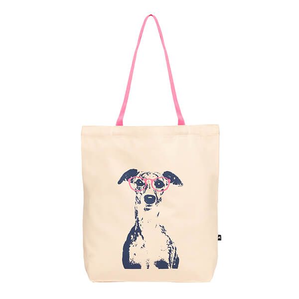 Joules Dog Glasses Lulu Shopper Printed Tote Bag