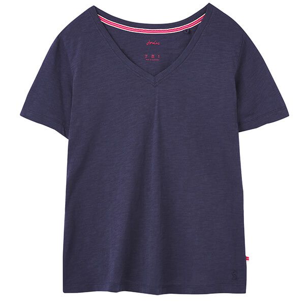 Joules French Navy Celina Solid V Neck T-Shirt