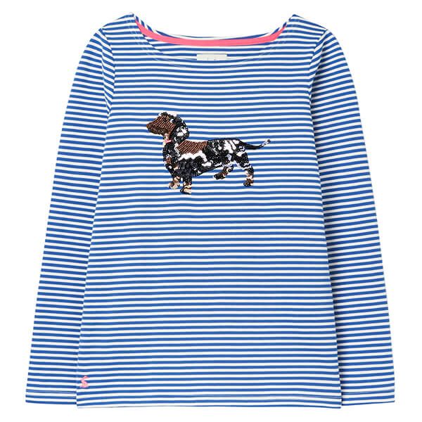 Joules Harbour Luxe Cream Sausage Dogs Long Sleeve Jersey Top