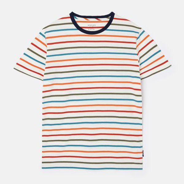 Joules Cream Multi Stripe Boathouse Stripe T-Shirt