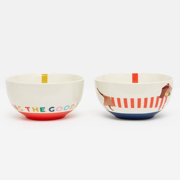 Joules Brightside Dachshund Set Of 2 Cereal Bowls