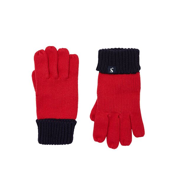 Joules Red Hedley Knitted Gloves