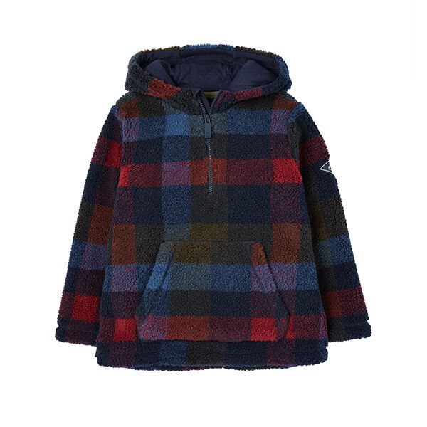 Joules Red Check Whitacre Overhead Printed Fleece