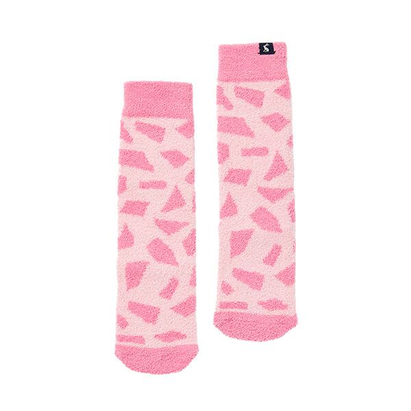 Joules Pink Giraffe Fluffy Socks