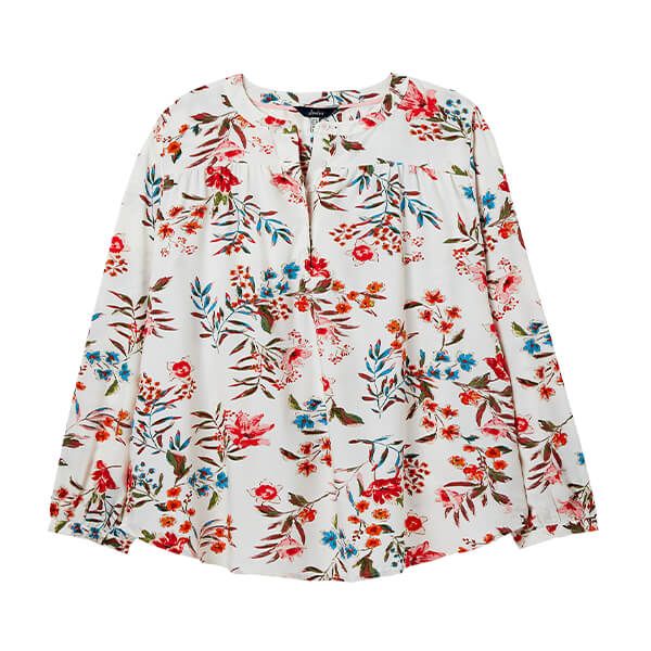 Joules Creme Floral Georgia Pop Over Top