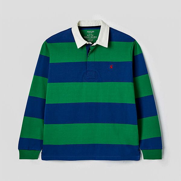 Joules Blue Green Stripe Onside Rugby Shirt
