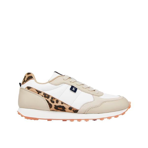 Joules Leopard Shoreditch Luxe Lace Up Trainer with EVA Sole