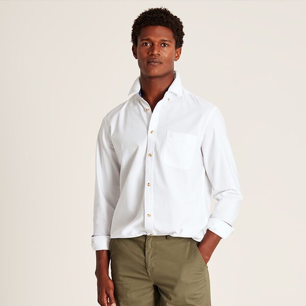 Joules Mens White Oxford Classic Fit Shirt