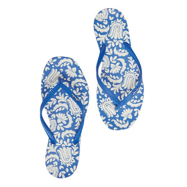 Joules Indi Mosaic Blue Sunvale Recycled Flip Flop