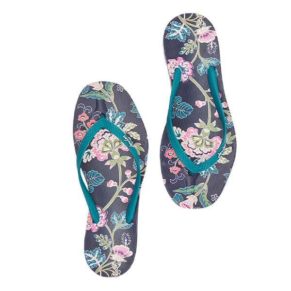 Joules Navy Floral Sunvale Recycled Flip Flop