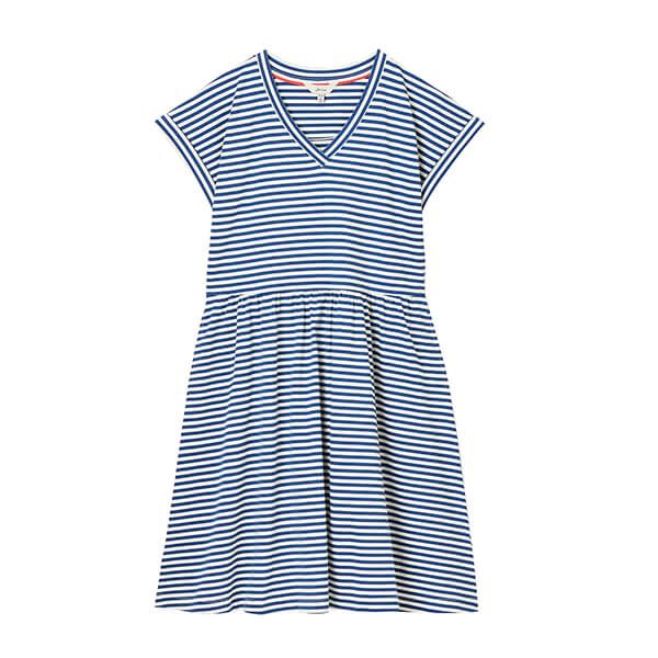 Joules Blue Stripe Piper Shirt Jersey Dress