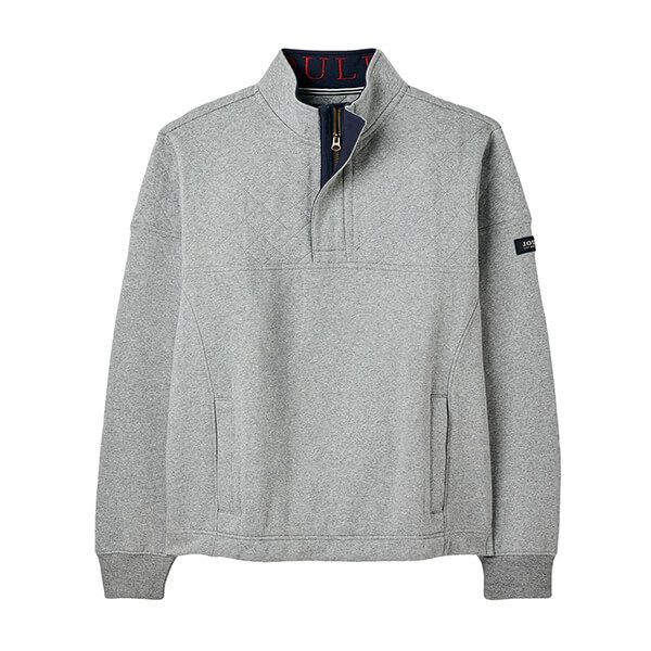 Joules Mens Grey Marl Darrington Quarter Zip Sweater