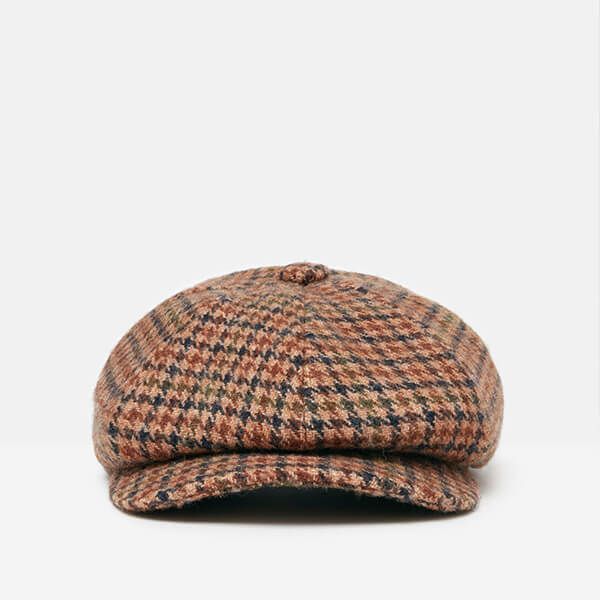 Joules Brown Houndstooth Harrogate Baker Boy Hat