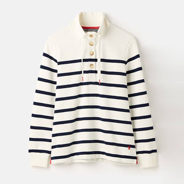 Joules Navy Creme Stripe Southwold Sweatshirt