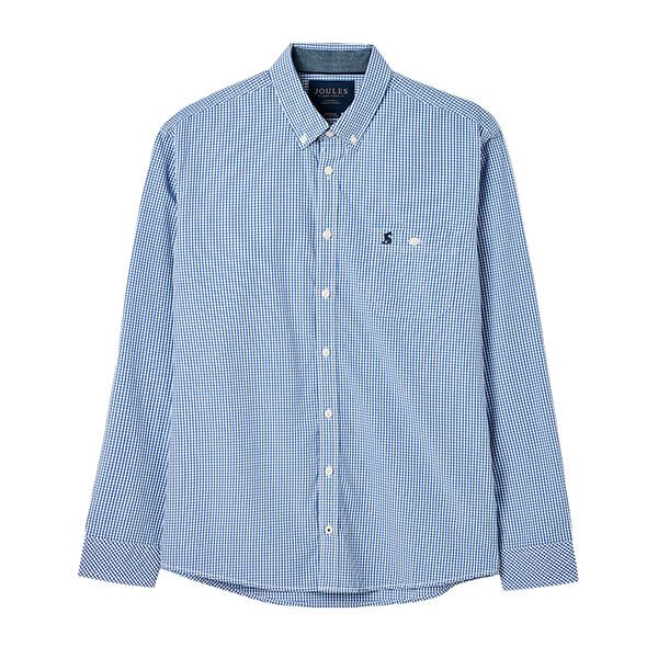 Joules Mens Blue Gingham Abbott Long Sleeve Classic Fit Shirt