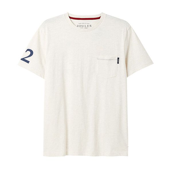 Joules Mens Creme Colour Block Flynn Graphic T-Shirt