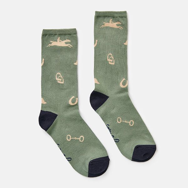 Joules Equestrian Green Excellent Everyday Eco Vero Socks Size 4-8
