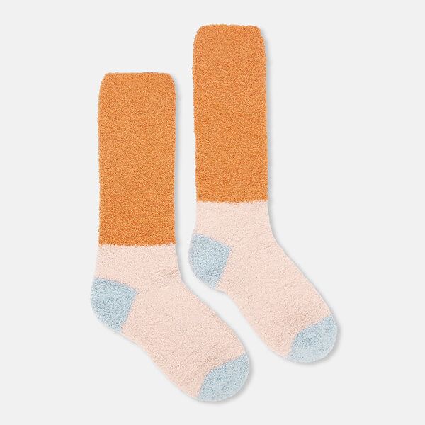 Joules Burnt Sienna Fluffy Sock Size 4-8