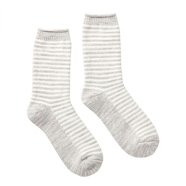 Joules Grey Marl Cosy Stripe Sock Size 4-8