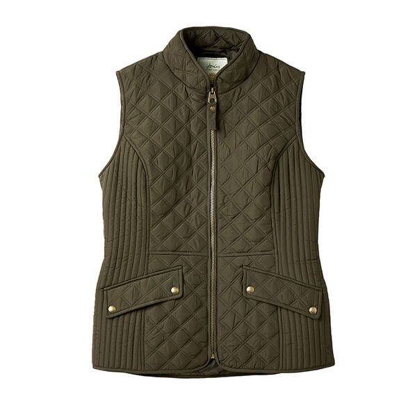 Joules Heritage Green Minx Diamond Quilted Gilet
